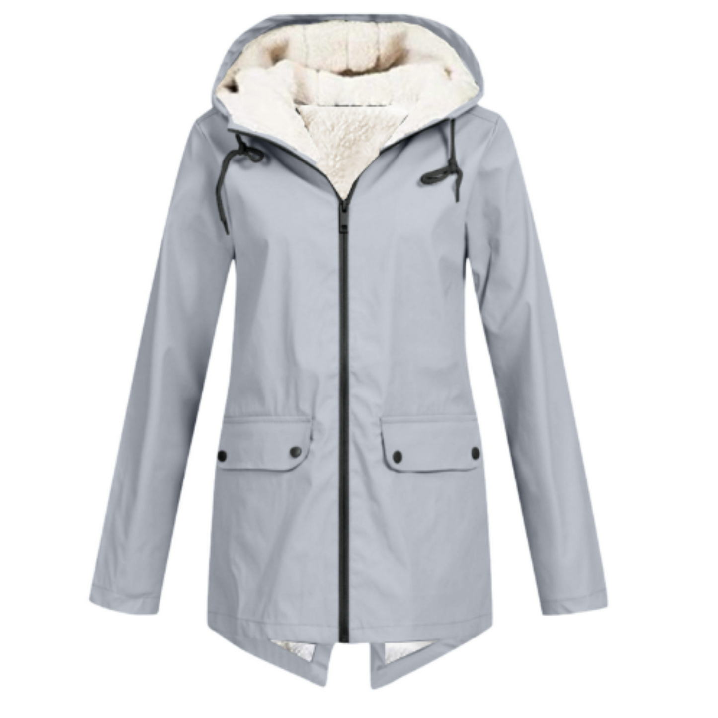 Waterproof Rain Jacket for Women | Hooded, Functional Design | Gray