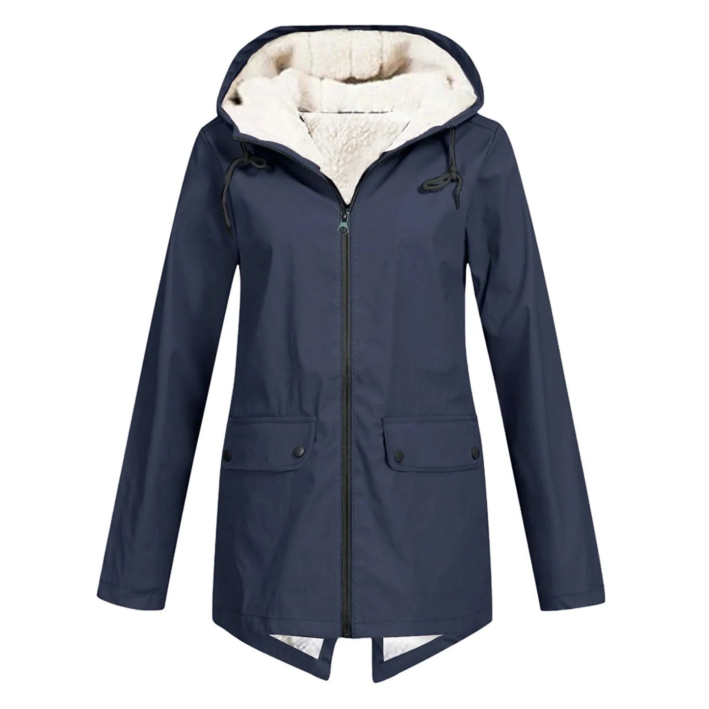 Waterproof Rain Jacket for Women | Hooded, Functional Design | Navy Blue