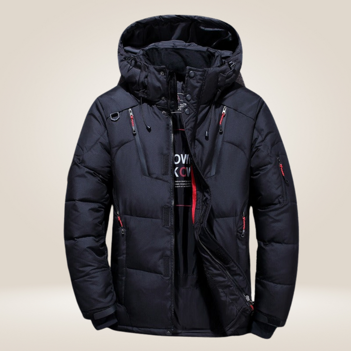 Winter Jacket for Men, Insulated, Hooded | Waterproof | Black