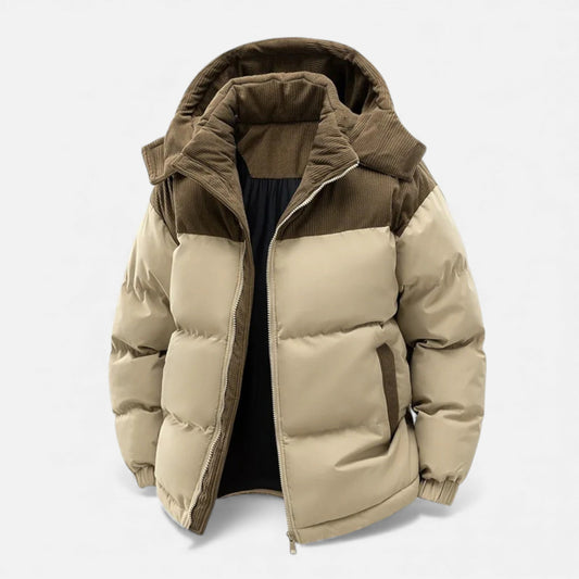 Winter Jacket for Men, Fleece-Lined, Removable Hood | Insulated | Khaki