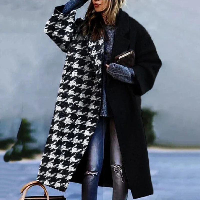Wool Coat For Women | Elegant, Full-Length Design | Winter | Black