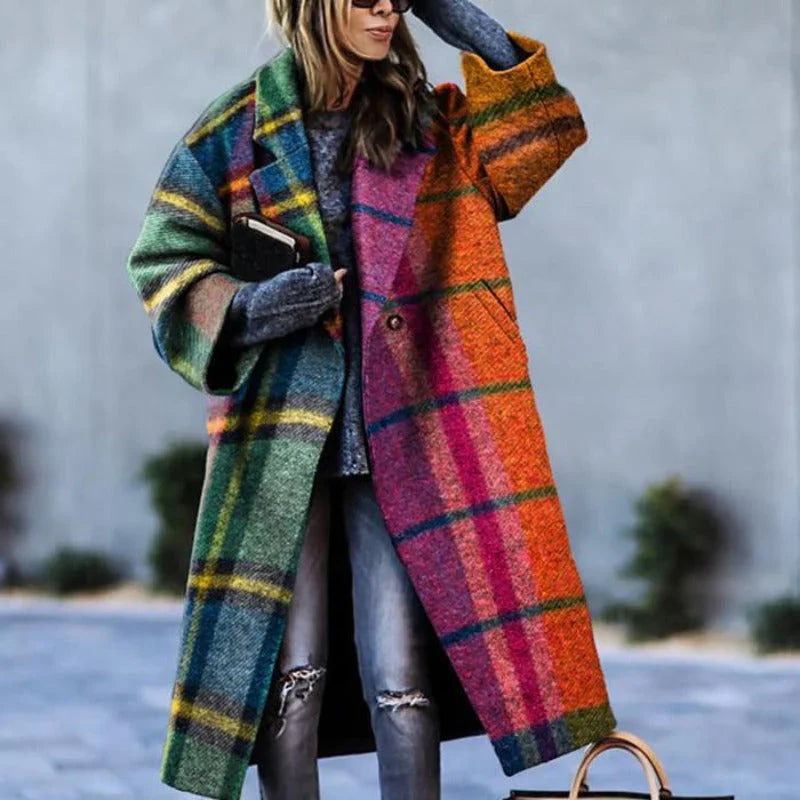 Wool Coat For Women | Elegant, Full-Length Design | Winter | Orange
