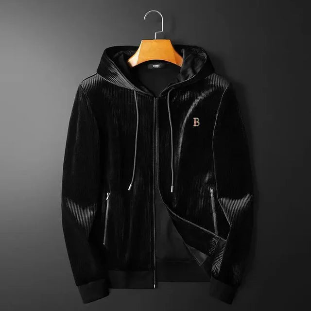 Men's Hooded Velvet Tracksuit – Soft Warm Jacket & Pants