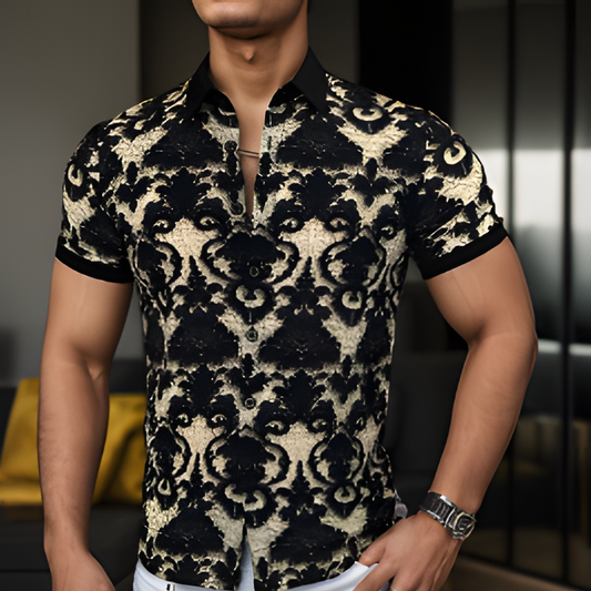 Liam | Stylish Silk Floral Shirt