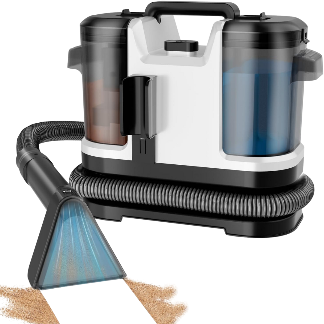 Portable 18Kpa Carpet and Upholstery Cleaner with Dual Tank Design